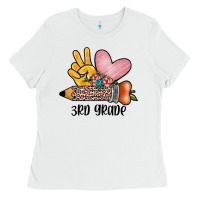 White peace love 3rd grade Ladies Tee - JahusDesignShop