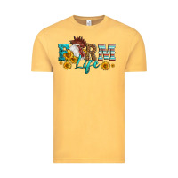 Vintage Mustard Western Farm Life Rooster Head Vintage Tee - LillyAllenDesigns