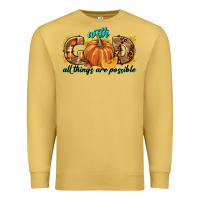 Antique Gold With God All Things Are Possible Premium Sweatshirt - texasbilliewilder