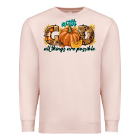 Pale Pink With God All Things Are Possible Premium Sweatshirt - texasbilliewilder