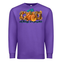 Purple With God All Things Are Possible Premium Sweatshirt - texasbilliewilder