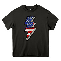 Asphalt American lightning bold 4th of july Heavy Core Tee - CowGirlArtShop