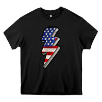 Black American lightning bold 4th of july Heavy Core Tee - CowGirlArtShop