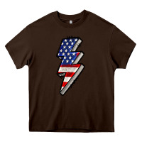 Chocolate Brown American lightning bold 4th of july Heavy Core Tee - CowGirlArtShop