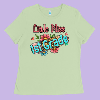 Little Miss First Grade Ladies Tee Designed By Ranaportraitstore