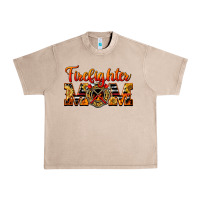 French Oak American Firefighter Mom Urban Heavy Tee - LillyAllenDesigns