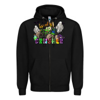 Black spooky crusher monster truck Zipper Hoodie - LillyAllenDesigns
