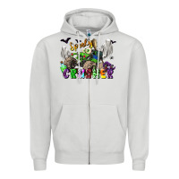 Dove Grey spooky crusher monster truck Zipper Hoodie - LillyAllenDesigns