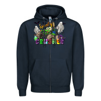 Navy spooky crusher monster truck Zipper Hoodie - LillyAllenDesigns