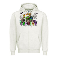 Oatmeal Heather spooky crusher monster truck Zipper Hoodie - LillyAllenDesigns