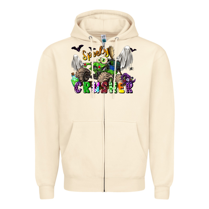 Spooky Crusher Monster Truck Zipper Hoodie by LillyAllenDesigns | Teevron