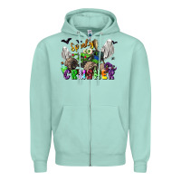 Seafoam spooky crusher monster truck Zipper Hoodie - LillyAllenDesigns