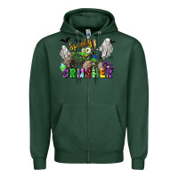 Sports Green spooky crusher monster truck Zipper Hoodie - LillyAllenDesigns