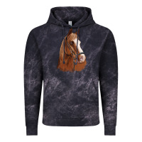 Cloud Black horse portrait Vintage Hoodie - Artiststas