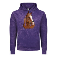 Cloud Purple horse portrait Vintage Hoodie - Artiststas