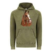Vintage Olive horse portrait Vintage Hoodie - Artiststas