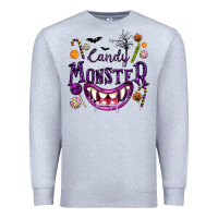 Heather Grey Candy Monster Premium Sweatshirt - texasbilliewilder