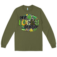 Army Green one lucky teacher Long Sleeve Tee - MaliasSmallBusiness
