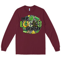 Burgundy one lucky teacher Long Sleeve Tee - MaliasSmallBusiness