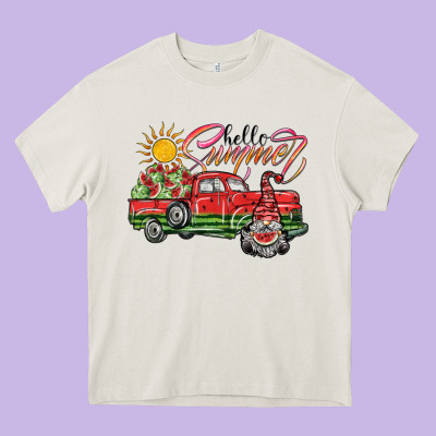 Hello Summer Heavy Core Tee Designed By Sublimationcraftshop