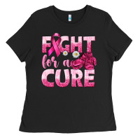 Black Fight For a Cure Ladies Tee - texasbilliewilder