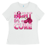 White Fight For a Cure Ladies Tee - texasbilliewilder
