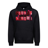 Black Shut up and kiss me Urban Hoodie - FaDigitalArtStudio