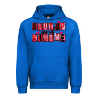 Cobalt Shut up and kiss me Urban Hoodie - FaDigitalArtStudio