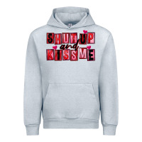 Heather Grey Shut up and kiss me Urban Hoodie - FaDigitalArtStudio