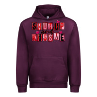 Mauve Wine Shut up and kiss me Urban Hoodie - FaDigitalArtStudio