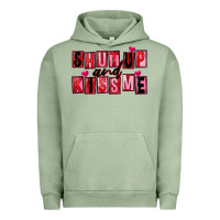 Pigment Oil Green Shut up and kiss me Urban Hoodie - FaDigitalArtStudio
