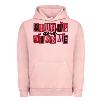 Pigment Salmon Shut up and kiss me Urban Hoodie - FaDigitalArtStudio