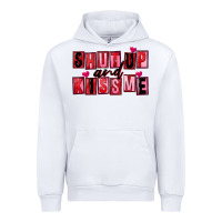 White Shut up and kiss me Urban Hoodie - FaDigitalArtStudio