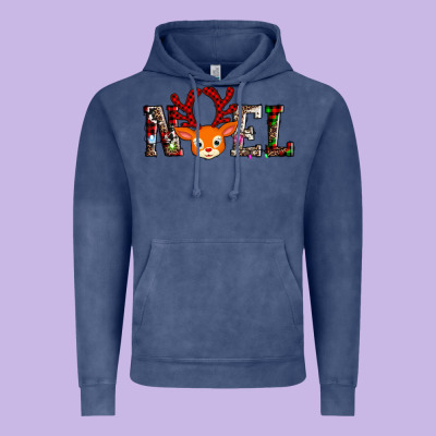Noel Reindeer Vintage Hoodie Designed By Adodesignshop