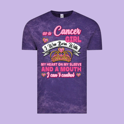 As A Cancer Girl I Was Born With My Heart On My Sleeve And A Mouth Vintage Tee Designed By Jasminsmagicworld