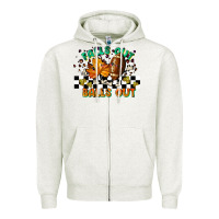 Oatmeal Heather falls out balls out Zipper Hoodie - LillyAllenDesigns