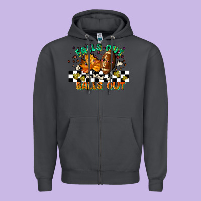 Falls Out Balls Out Zipper Hoodie Designed By Lillyallendesigns