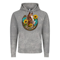 Cloud Rock western horseshoe horse sunflowers gemstone Vintage Hoodie - Artiststas