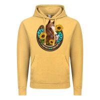 Vintage Mustard western horseshoe horse sunflowers gemstone Vintage Hoodie - Artiststas