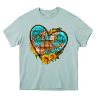 Arona fall pattern heart with sunflower Heavy Core Tee - HRA Design Shop