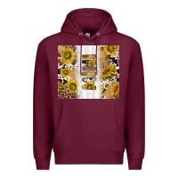 Burgundy western mother's day mini with cowhide and sunflowers tumbler tbs Premium Hoodie - TumblerDesignByShophia