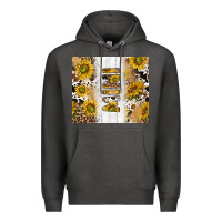 Charcoal Heather western mother's day mini with cowhide and sunflowers tumbler tbs Premium Hoodie - TumblerDesignByShophia