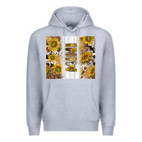 Heather Grey western mother's day mini with cowhide and sunflowers tumbler tbs Premium Hoodie - TumblerDesignByShophia