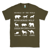 Army Green Animals Of The World Classic Tee - Bettercallsaul