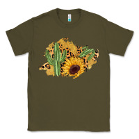 Army Green cactus leopard sunflower glitter  patch Classic Tee - AdoDesignShop
