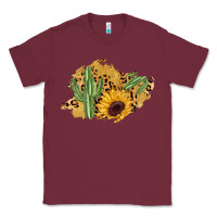 Burgundy cactus leopard sunflower glitter  patch Classic Tee - AdoDesignShop
