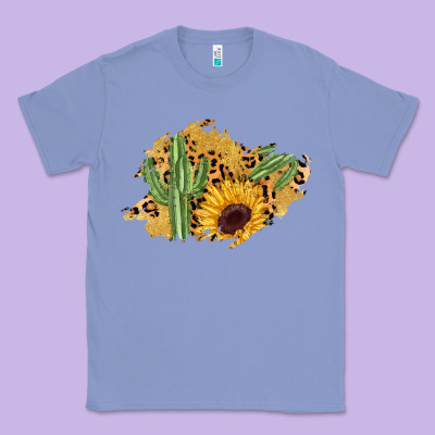 Cactus Leopard Sunflower Glitter  Patch Classic Tee Designed By Adodesignshop