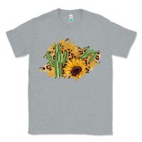 Heather Grey cactus leopard sunflower glitter  patch Classic Tee - AdoDesignShop