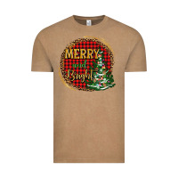 Vintage Coffee merry and bright christmas tree Vintage Tee - AdoDesignShop
