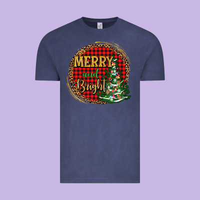 Merry And Bright Christmas Tree Vintage Tee Designed By Adodesignshop